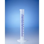 Цилиндр мерный высокий прозрачный, 250 мл, с 6-гранным основанием, пластиковый PP, класс B, с синей рельефной градуировкой (650081) (Vitlab)