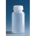 Бутылка широкогорлая, 100 мл, пластиковая PE-LD, с завинчивающейся крышкой PE-LD (139493) (Vitlab)