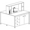 Стол островной химический на опорных тумбах 3000 СОХп-2ТЯ-4ТД (пластик) Стол островной химический на опорных тумбах 3000 СОХп-2ТЯ-4ТД (пластик)